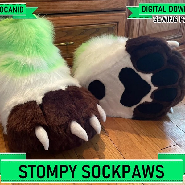 Stompy Sockpaw/Feetpaw Pattern (Digital PDF/Tutorial, A4/ANSI Letter)