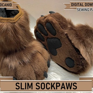 Slim Sockpaw/Feetpaw Pattern Digital PDF/Tutorial, A4/ANSI Letter image 1