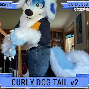 Padrão de cauda de cachorro encaracolado v2 (PDF digital/tutorial, carta A4/ANSI)