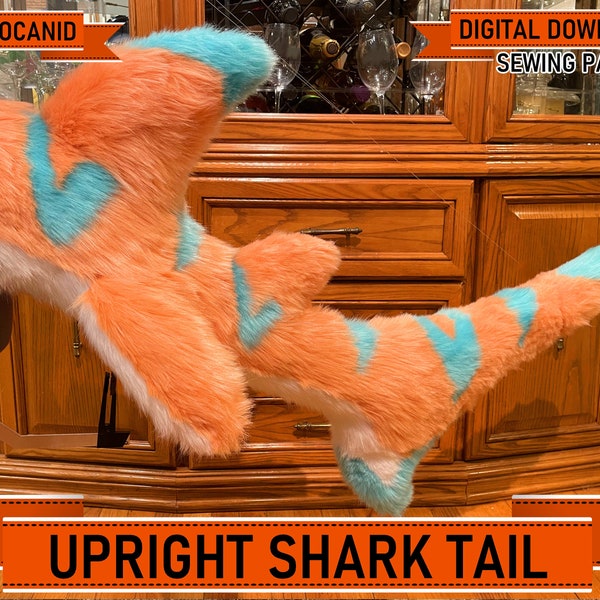 Upright Shark Fish Tail Pattern (Digital PDF/Tutorial, A4/ANSI Letter)