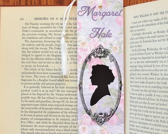 North & South Mr. Thornton Margaret Hale Elizabeth Gaskell Double Sided Felt Tasseled Bookmark 2x7" Floral Book