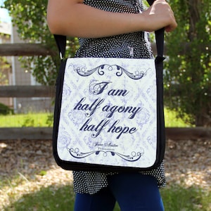 Half Agony Half Hope Quote Canvas Large Messenger Bag Purse