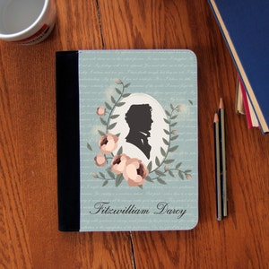 Fitzwilliam Darcy Flower Writing Notebook Journal Suede Canvas Cute!