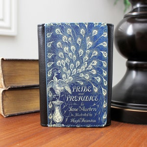 Cartera plegable de piel sintética con la imagen de Orgullo y prejuicio de Jane Austen
