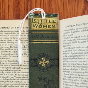 Little Women Book Spine Felt Tasseled Bookmark 2x7" Floral Book