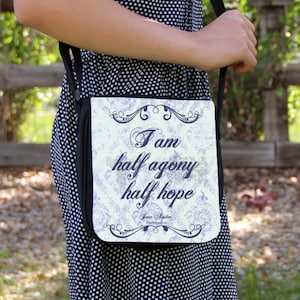 Half Agony Half Hope Quote Canvas Small Messenger Bag Purse