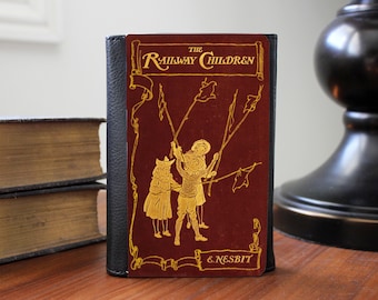 Portefeuille à deux volets en similicuir avec couverture de livre pour enfants The Railway