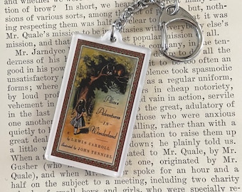 Porte-clés de couverture de livre d'Alice au pays des merveilles Grand cadeau ! ! !