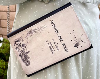 Sac à main en similicuir avec couverture de livre Winnie l'ourson