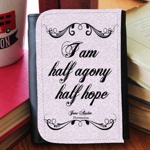 Jane Austen "Half Agony Half Hope" Faux Leather Wallet