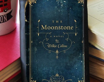 Pochette portefeuille à deux volets en similicuir The Moonstone Book Cover