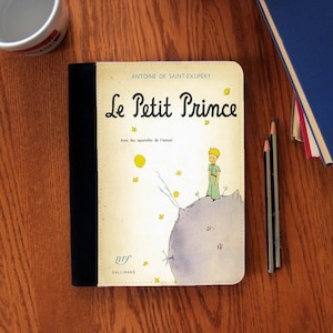 Le Petit Prince French Book Cover Notebook Journal Suede Canvas Cute!
