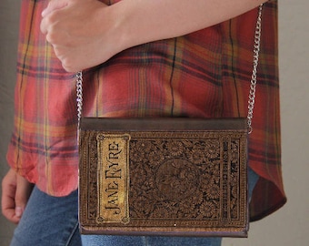 Jane Eyre Bronte Book Cover  Faux Leather Purse Handbag