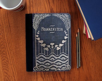 Couverture de livre Frankenstein Cahier d'écriture Journal Toile en daim Mignon !