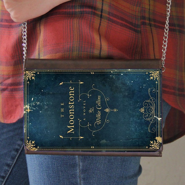 The Moonstone Book Cover Faux Leather Purse Handbag