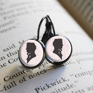 Mr. Darcy Silhouette Pride and Prejudice Book Earrings