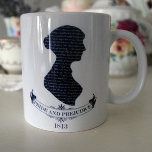 Jane Austen Pride & Prejudice Pemberley 11 oz Mug Coffee Cup Ceramic Gift Book Cover Quote