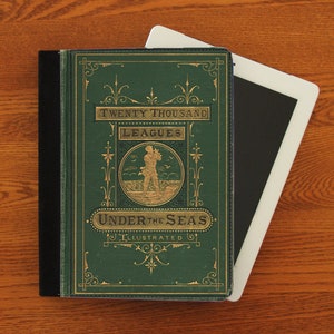 20,000 Leagues Under the Sea Book Cover iPad 2,3,4, iPad Mini, Leather Canvas and Suede Protection Case