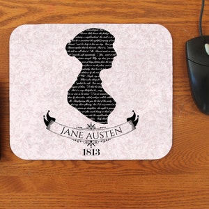 Jane Austen Silhouette Neoprene Rubber Mouse Pad