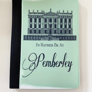 BLACK FRIDAY- I&#39;d Rather be at Pemberley Notebook Journal Suede Canvas Cute!