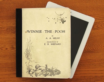 Couverture de livre Winnie l'ourson pour iPad 2, 3, 4, iPad Mini, étui de protection en cuir, toile et daim