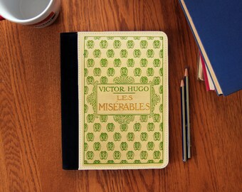 Couverture de livre Les Misérables Carnet de notes Journal en toile suédée Mignon !