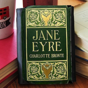 Cartera plegable de piel sintética con forma de libro de Jane Eyre