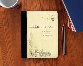 Couverture de livre Winnie l'ourson Carnet d'écriture Journal Toile en daim Mignon !