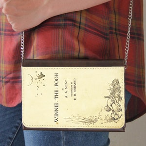 Winnie The Pooh Book Cover Faux Leather Purse Handbag