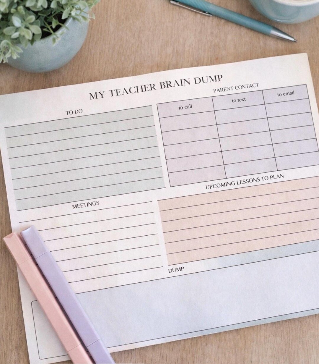 Large Notepad| My Teacher Brain Dump Notepad - Etsy