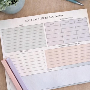 Grande blocco note/Il mio blocco note per svuotare il cervello dell'insegnante