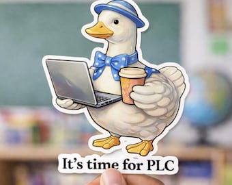 Adesivo para Professores | É hora da reunião de PLC (7,6 cm x 7,6 cm)