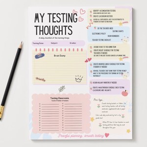 Large Testing Planning Notepad| My Testing Thoughts