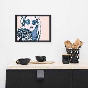 Póster de papel mate enmarcado con gafas Mod