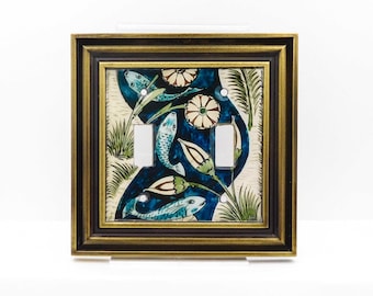 Koi and Lotus Double Toggle Light Switch Cover