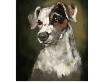 Jack Russell Terrier Portrait: a 'Drop-in' Fine Art Print, matted for framing