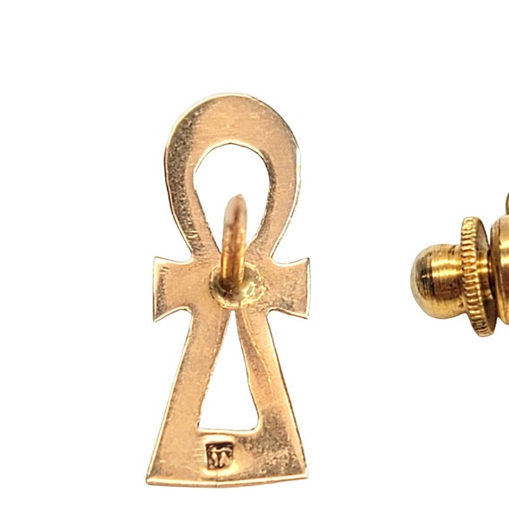 Yellow Gold Egyptian Ankh Cross Tie Tack Religiou… - image 5