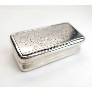 Rare Sterling Silver Antique Snuff Box Double Sided 1875 Swedish Box CT517