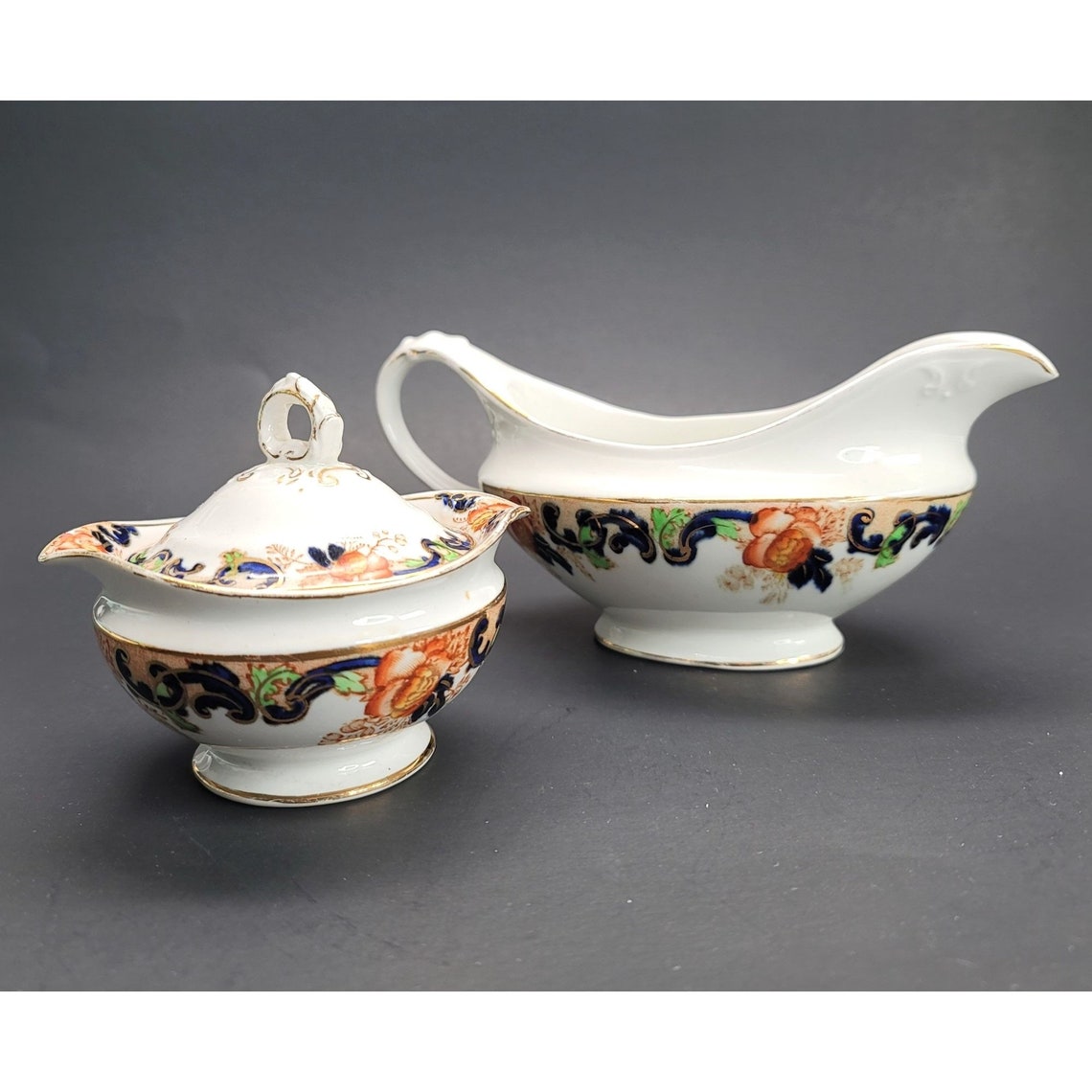 John Maddock & Sons Majestic Gravy Boat and Lidded Sugar Bowl Etsy