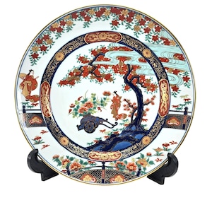 Imari Plate Bowl Hand-Painted Porcelain Decorative Vintage Asian Motif JE299