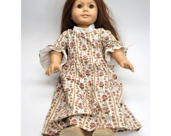 American Girl Doll Felicity Auburn Hair Green Eyes Pink Roses Peasant Dress CR89