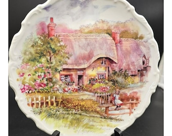 Royal Osborne Cottage Scene Decorative Plate Fine Bone China England VL5003