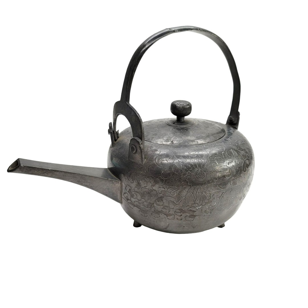 Japanese Metal Teapot Floral Tetsubin Tea Ceremony 19th Etsy
