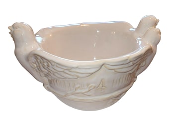 Pottery Barn Four Calling Birds Serving Bowl Twelve Days of Christmas NIB DH548