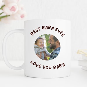 Personalized with Photo Best Baba Ever Mug | Father’s Day | Islamic Gift | Muslim | Arabic | Father | Baba | Mug