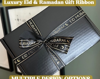 Ramadan and Eid Mubarak Gift Ribbon | 25mm | 10 yards per roll | Satin | Eid Gift | Ribbon | Ramadan | Muslim | Islam | Arabic