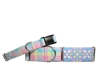 Spring Garden Party CANVAS Dog Collar (Martingale, Buckle, or Tag)