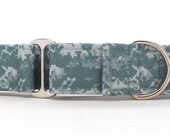 Digital Army Camo CANVAS Dog Collar (Martingale, Buckle or Tag)