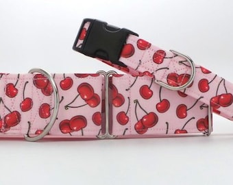 Cherries CANVAS Dog Collar (Martingale, Buckle or Tag)