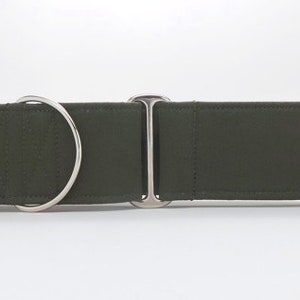 Military OD Green CANVAS Dog Collar (Martingale, Buckle, or Tag)